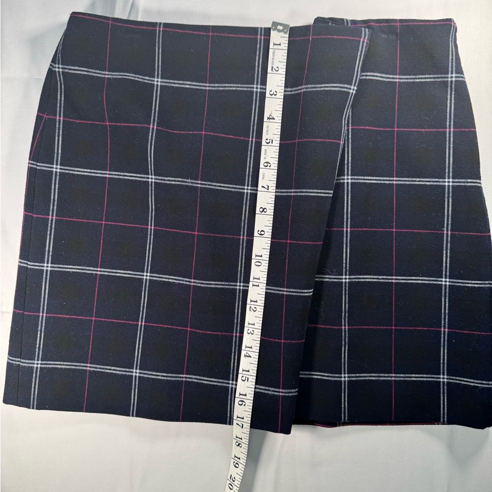 Banana Republic Black Plaid Mini Skirt with Pink & White Windowpane